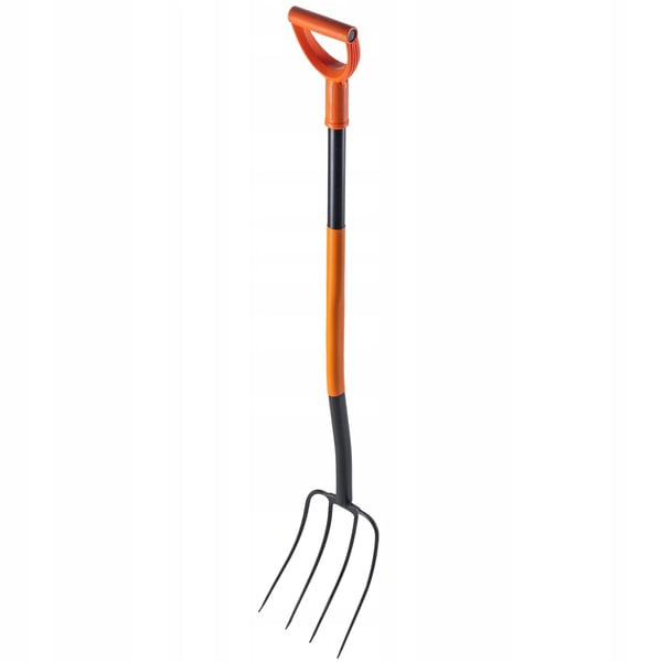 Havegreb - Kompostgreb og høtyv - Med 4 tænder - Metal - Ergonomisk skaft - Længde 132 cm