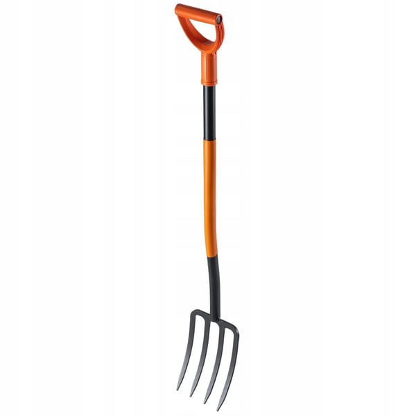 Havegreb - Gravegreb med 4 tænder - Hærdet metal - Længde 122 cm - Til gravning og jordbearbejdning