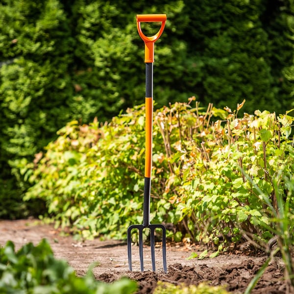 Havegreb - Gravegreb med 4 tænder - Hærdet metal - Længde 122 cm - Til gravning og jordbearbejdning