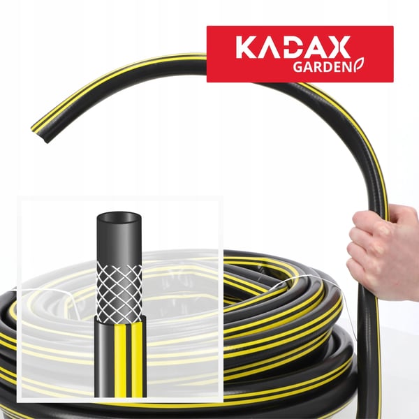 Haveslange - Vandslange - Længde 20 m - Diameter 1,9 cm - Trelags - PVC
