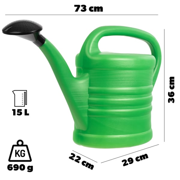 Vandkande - Havekande i plast - 15 l kapacitet - Til blomster og planter - Inde/ude - Universel