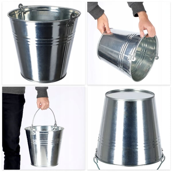 Havespand - Metalspand - Galvaniseret - Zinkspand - Kapacitet 10 l