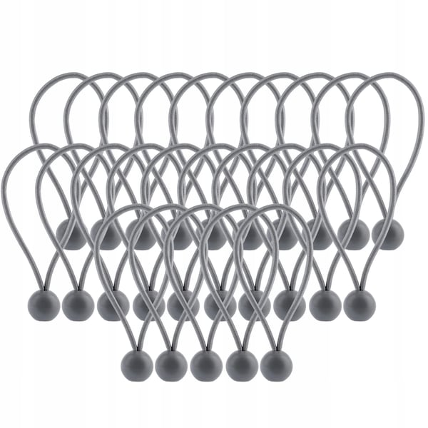 Kugleelastikker til presenning - Bungee snor - 15 cm - 25 stk - Elastisk gummi