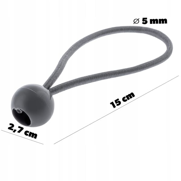 Kugleelastikker til presenning - Bungee snor - 15 cm - 25 stk - Elastisk gummi