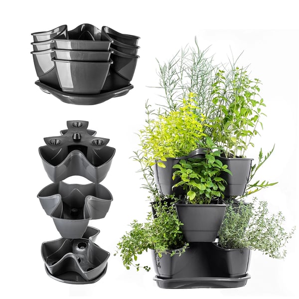 Kaskade plantekasse - 3-niveau blomsterkasse - Trippel model - Vertikalt design