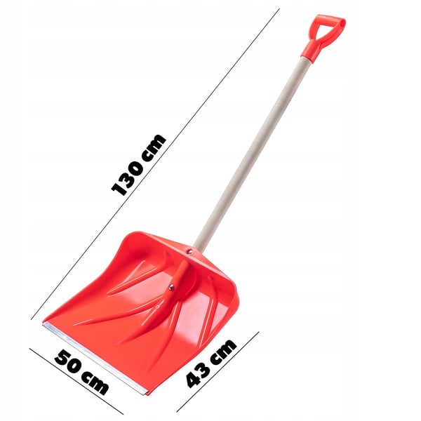 Snöskyffel - Stor modell - Träskaft 130 cm - Orange