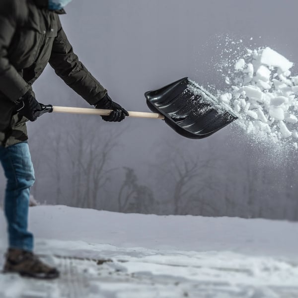 Snöskyffel - Snöspade i metall - Robust - Stor - Röd
