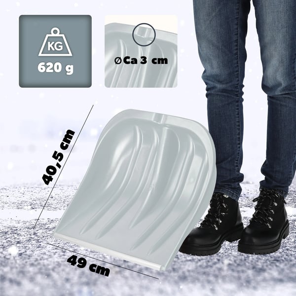 Sneskovl & sneskraber - Håndværktøj - Bredde 49 cm - Sølv