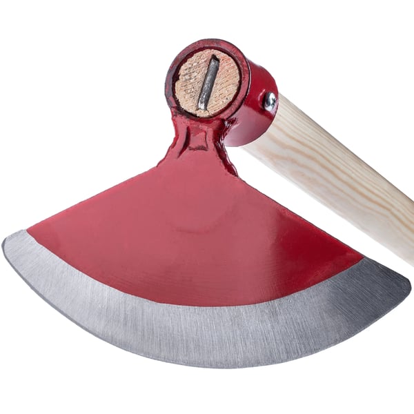 Havehakke - Ukrudtshakke 18 cm - Træskaft 123 cm - Stålhoved - Skarp æg - Til ukrudt og jordbearbejdning
