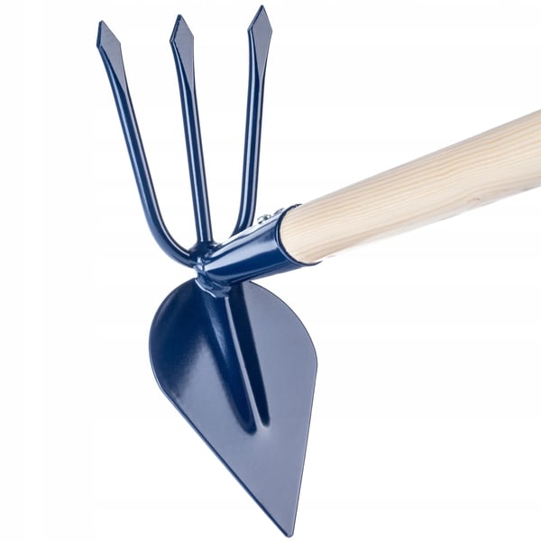 Havehakke - Hakke med gaffel - Skaft 125 cm - Langt skaft - Til lugning og kultivering
