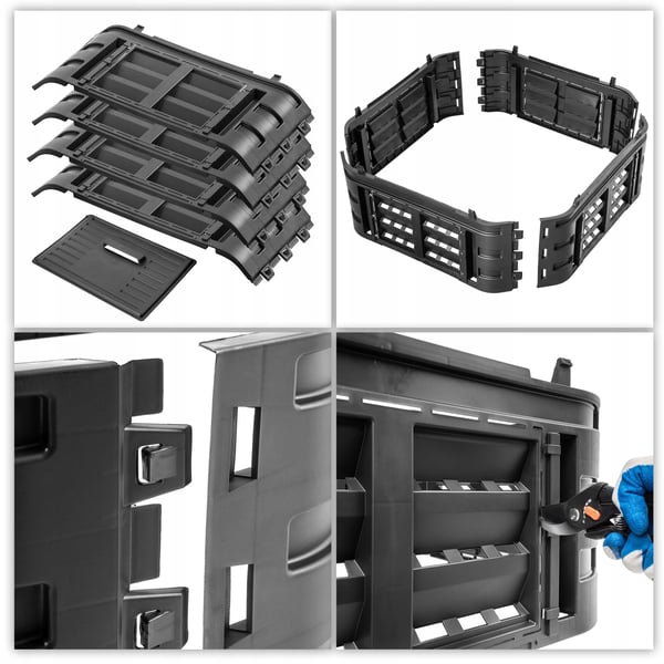 Puutarhakompostori - Kompostisäiliö - Modulaarinen rakenne - 260 l tilavuus