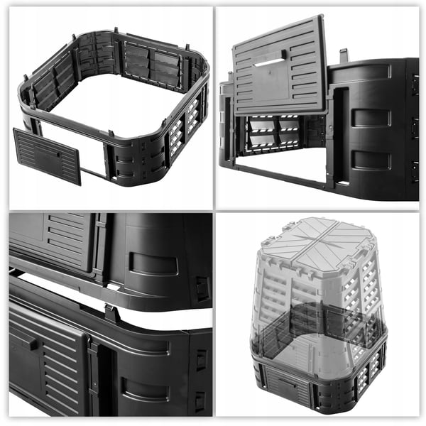 Puutarhakompostori - Kompostisäiliö - Modulaarinen rakenne - 260 l tilavuus