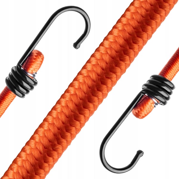 Gummistropper med krog - Presenningstropper - Elastiske - Til presenninger - Bagagestropper - 4-pak
