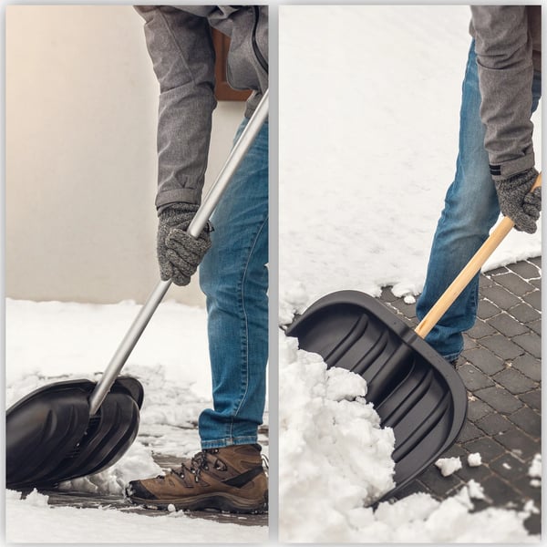 Snöskyffel och snöskrapa - Bred modell - Röd
