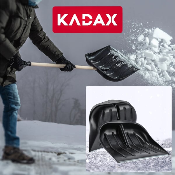 Snöskyffel och snöskrapa - Bred modell - Röd