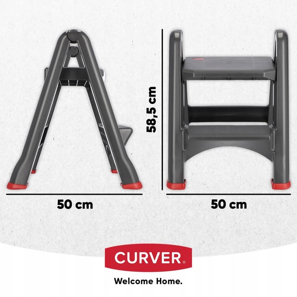 Skammel - Sammenklappelig trappestige - Max 150 kg - Kompakt - Bærbar