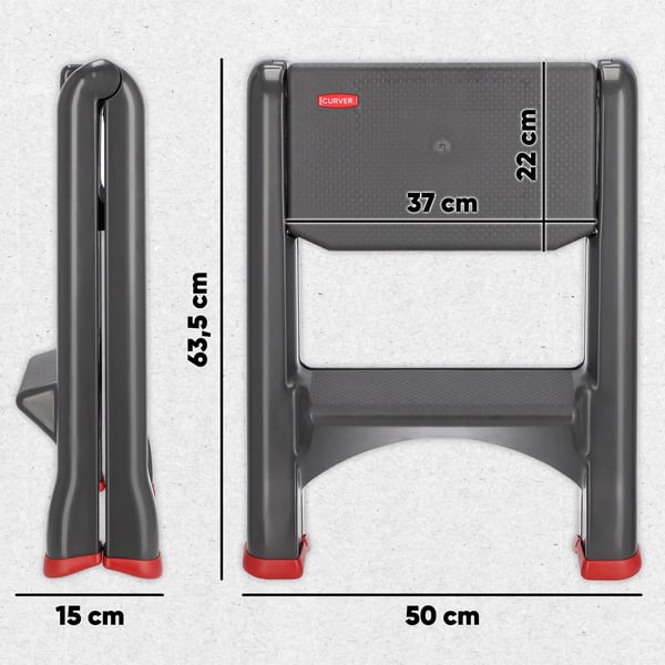 Skammel - Sammenklappelig trappestige - Max 150 kg - Kompakt - Bærbar