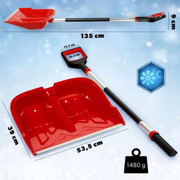 Snöskyffel - Snöraka - Robust - Solid - Proffskvalitet - Röd