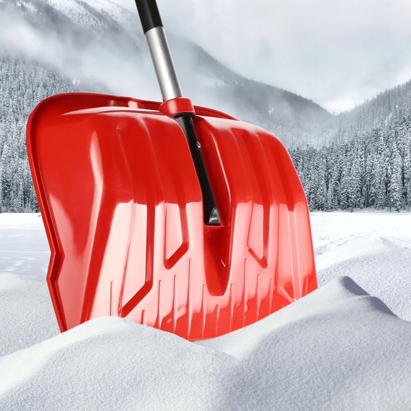 Snöskyffel - Snöraka - Robust - Solid - Proffskvalitet - Röd