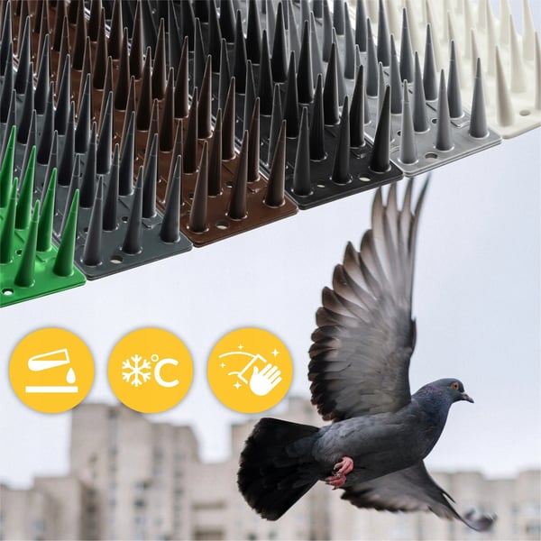 Fågelpiggar - Duvspikar - Plast - 24 st - Totallängd 12,48 m