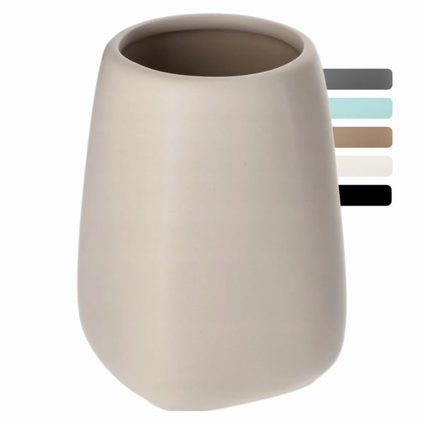 Badeværelsesbæger til tandbørster - Keramisk tandbørstekop/krus - Beige