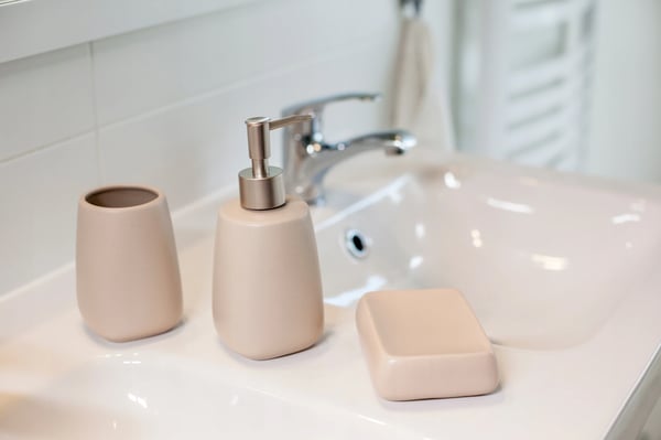 Badeværelsesbæger til tandbørster - Keramisk tandbørstekop/krus - Beige