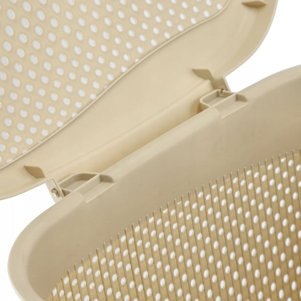 Vasketøjskurv - Med låg - 55 L - Stor kapacitet - Beige