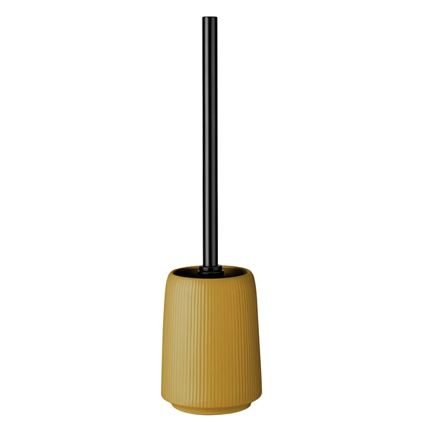 Toiletbørste med Holder - WC-børste Sæt - Rund - Fritstående - Keramisk Beholder - Orange