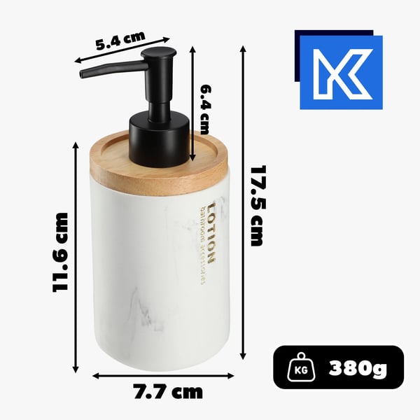 Tvåldispenser - För flytande tvål - Marmor - Vit