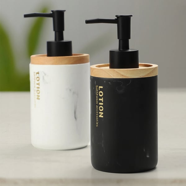 Tvåldispenser - För flytande tvål - Marmor - Vit