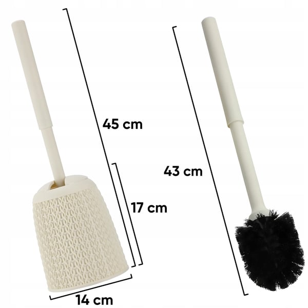 Toiletbørste - WC-børste med holder - Sæt til badeværelse - Beige
