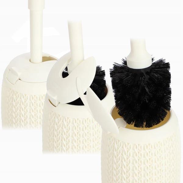 Toiletbørste - WC-børste med holder - Sæt til badeværelse - Beige