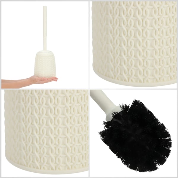 Toiletbørste - WC-børste med holder - Sæt til badeværelse - Beige