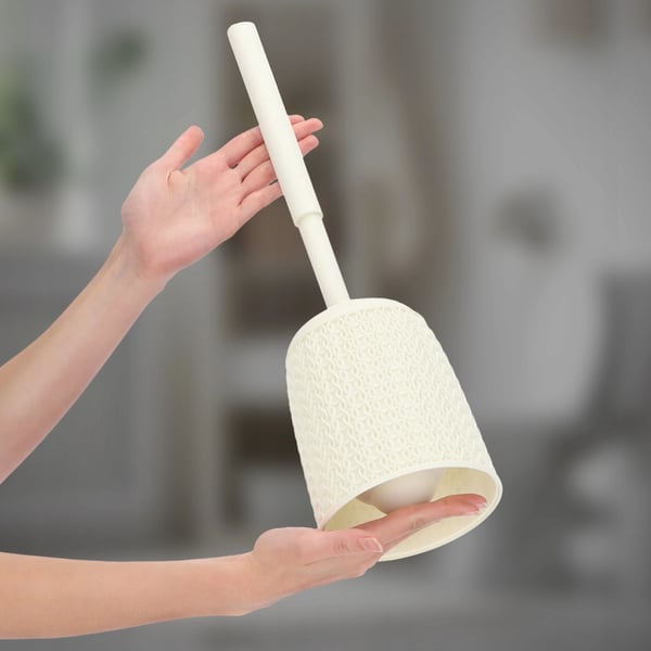 Toiletbørste - WC-børste med holder - Sæt til badeværelse - Beige