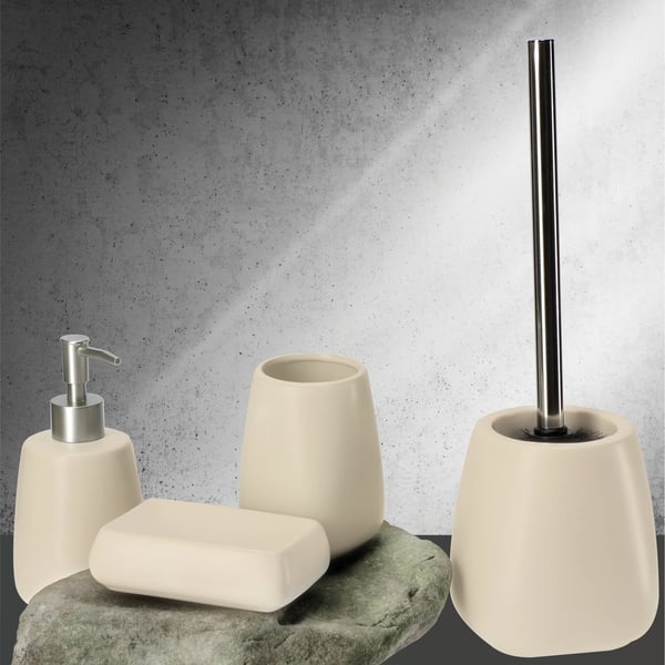 Toiletbørste - WC-børste - Keramik - Badeværelse - Beige