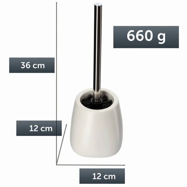Toiletbørste / WC-børste - Med keramisk holder - Til badeværelset - Beige
