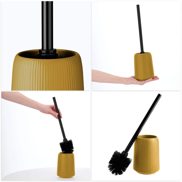 Toiletbørste WC-børste - Sæt 2 stk - Rund - Fritstående holder - Orange