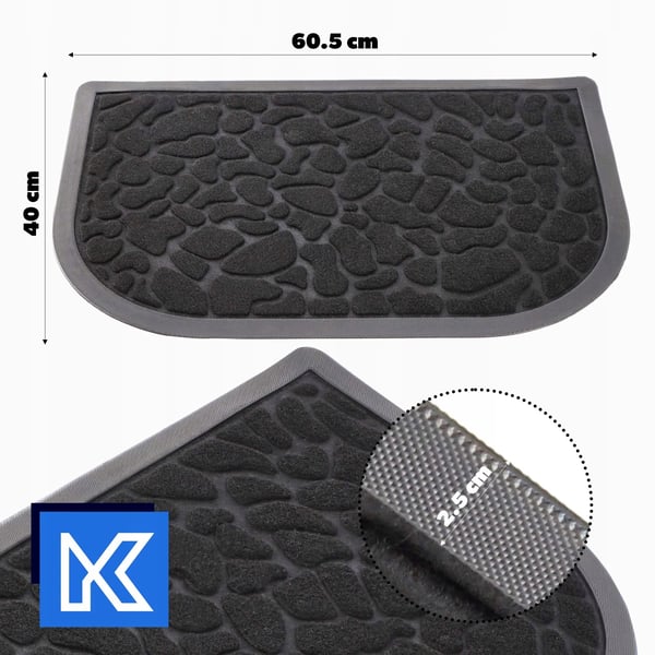 Dørmåtte - Entrémåtte - PVC - 60x40 cm - Maskinfremstillet - Ensfarvet - Håndvask