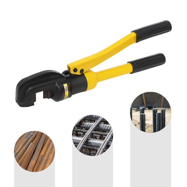 Hydraulinen harjateräsleikkuri - SC-16 - 8 t leikkausvoima - 0,4–1,6 cm leikkausalue - Kannettava - Teräkselle/harjateräkselle - Keltainen