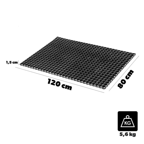 Udendørs dørmåtte - Entrémåtte - PVC - Maskinfremstillet - Ensfarvet - Håndvask - 80 x 120 cm