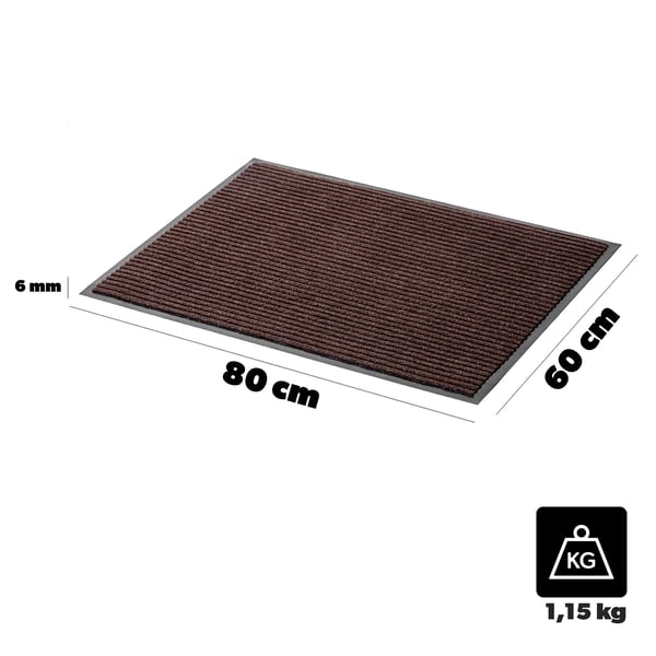 Dörrmatta - Utomhus entrématta - Halkfri PVC - Enfärgad - Handtvätt - Maskintillverkad - 60 x 80 cm