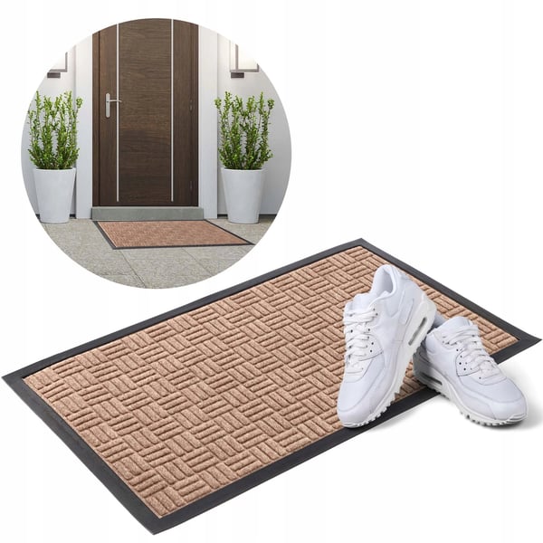 Dørmåtte - Entrémåtte/Skrabemåtte - 75 x 45 cm - PVC - Maskinfremstillet - Håndvask - Ensfarvet