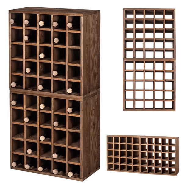 Vinlåda - Presentlåda i bokform - Trä - Mörk brons - 2-pack