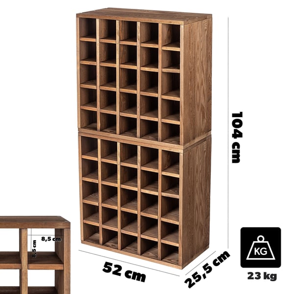 Vinlåda - Presentlåda i bokform - Trä - Mörk brons - 2-pack