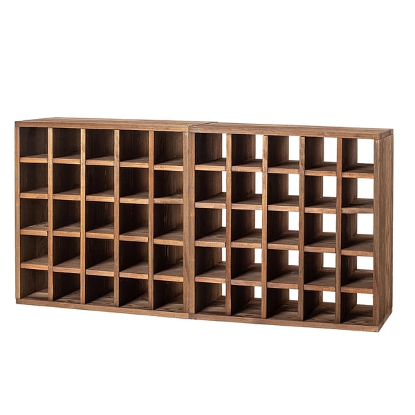 Vinlåda - Presentlåda i bokform - Trä - Mörk brons - 2-pack