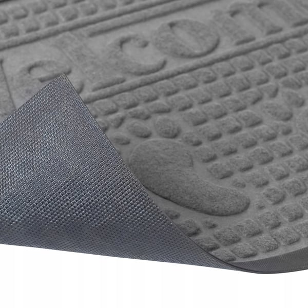 Dørmåtte - Entrémåtte Skoskrabemåtte - PVC - 60x40 cm - Håndvask - Ensfarvet - Maskinfremstillet - Grå
