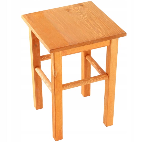 Køkkenskammel/taburet i træ - Skammel 43,5 cm - Massivt elletræ - Samling påkrævet - Orange