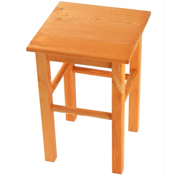 Køkkenskammel/taburet i træ - Skammel 43,5 cm - Massivt elletræ - Samling påkrævet - Orange