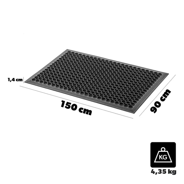Udendørs dørmåtte - Entrémåtte - PVC - Maskinfremstillet - Ensfarvet - Håndvask - 90 x 150 cm
