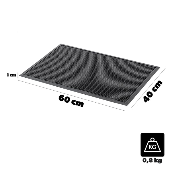 Dørmåtte - Udendørs Entrémåtte - Skridsikker PVC - 40x60 cm - Ensfarvet - Håndvask - Maskinfremstillet